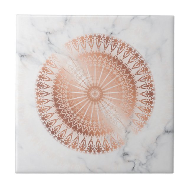 Carreau Mandala Rose Gold Marbre Gris (Devant)