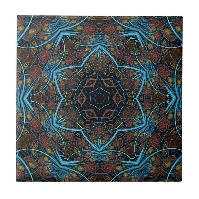 Carreau Mandala Rosette Boho Bohemian Style Dandy Motif (Devant)
