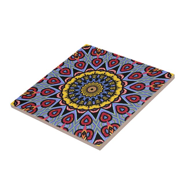 Carreau Mandala Trippy Retro Hippie Boho Chic Bohème (Côté)