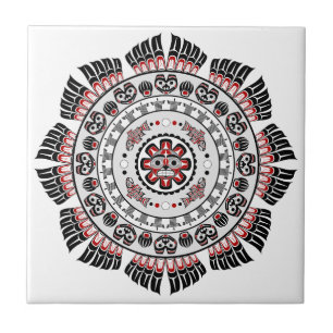 Carreau Mandala, une oeuvre d'art amérindienne du Nord-Oue