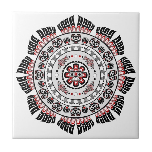 Carreau Mandala, une oeuvre d'art amérindienne du Nord-Oue (Devant)