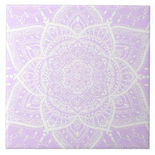 Carreau Mandala violet et blanc - Loergann à Lilac
