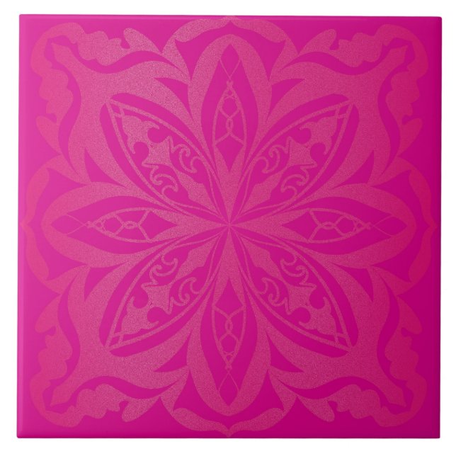 Carreau Mandala zen rose  (Devant)