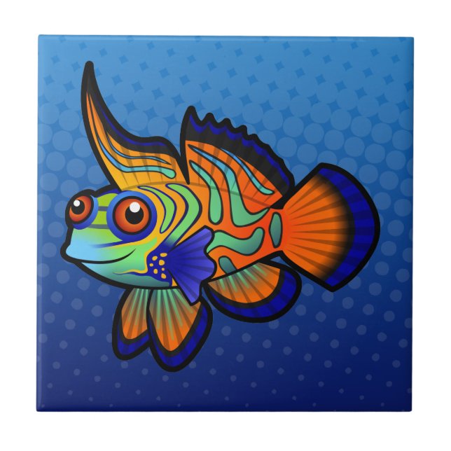 Carreau Mandarin cartoon / Poisson dragon (Devant)