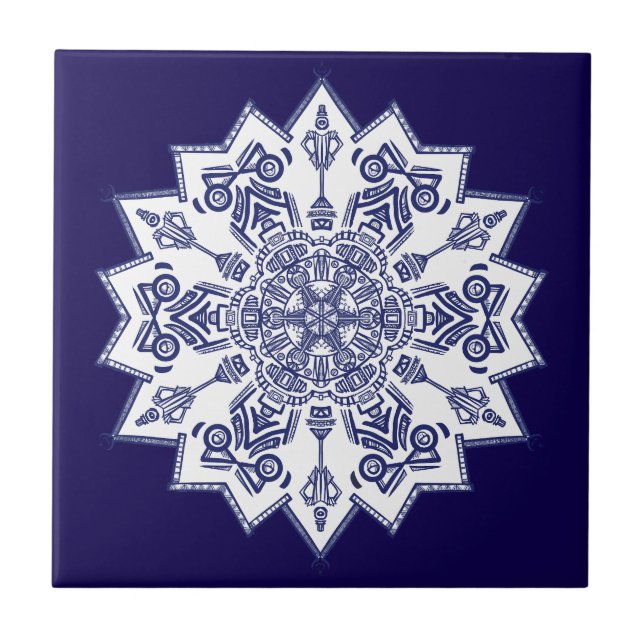 Carreau Mandela Chine bleue (Devant)