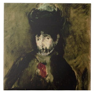 Carreau Manet Berthe Morisot portant un voile, 1872