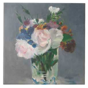 Carreau Manet fleurit dans un vase en cristal, c.1882