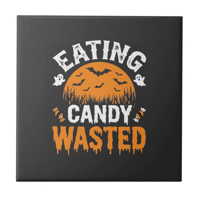 Carreau Manger des bonbons gâché Halloween Design_1 (Devant)