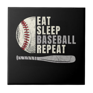 Carreau Manger Dormir Baseball Répéter Drôle Joueur de Bas