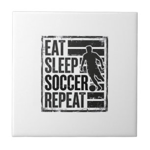 Carreau Manger Dormir Football Répéter Conception de Chemi