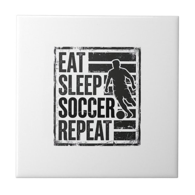 Carreau Manger Dormir Football Répéter Conception de Chemi (Devant)