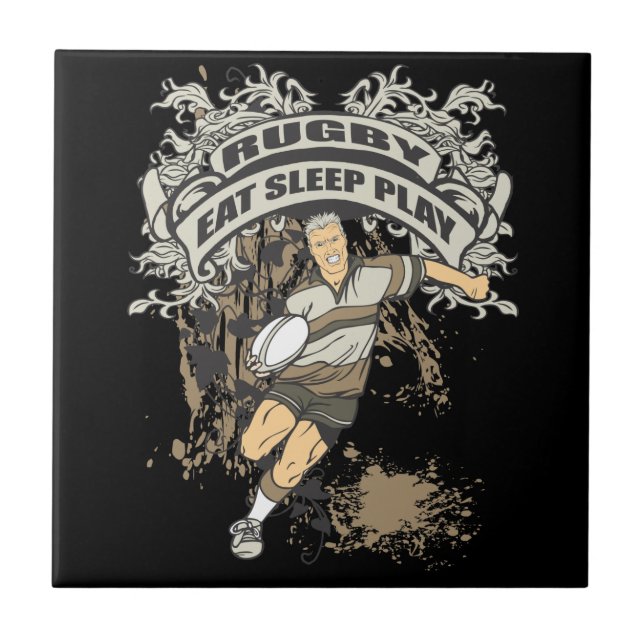 Carreau Mangez, dormez rugby de jeu (Devant)