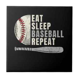 Carreau Mangez Sleep Baseball Répéter Funny Baseball Playe