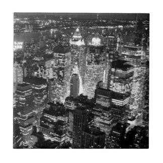 Carreau Manhattan New York nuit Noir et blanc