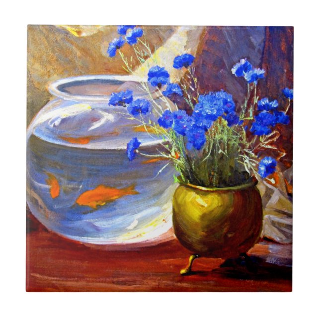 Carreau Mannheim - Aquarium et Fleurs (Devant)