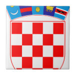 Carreau Manteau des bras de la Croatie, emblème croate,<br><div class="desc">Manteau des bras de la république de Croatie (Grb Republike Hrvatske) - emblème croate
la Croatie, drapeaux, drapeau, croate, Croate, Zagreb, hrvatska, souvenir, souvenirs</div>