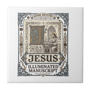 Carreau Manuscrit de Jésus Foi chrétienne vintage Jésus