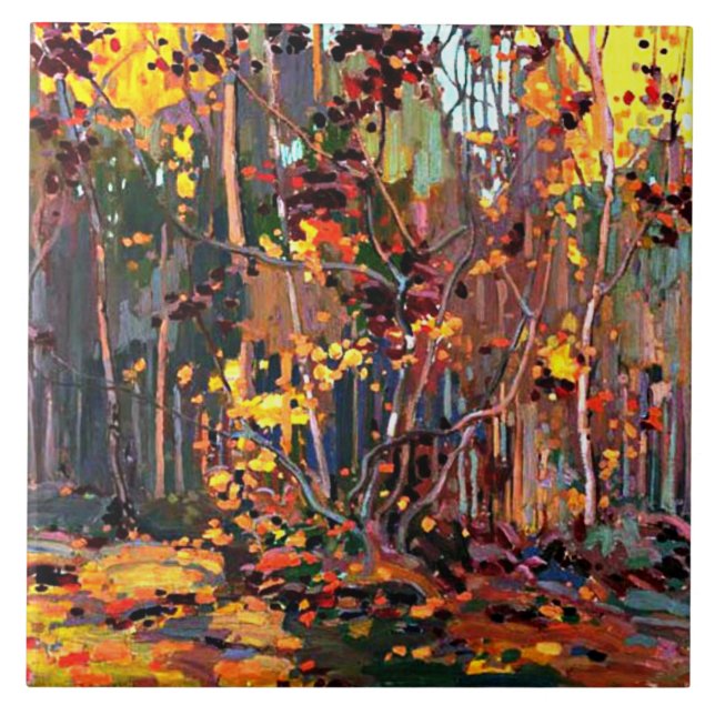 Carreau Maple Saplings, art de Tom Thomson,  (Devant)