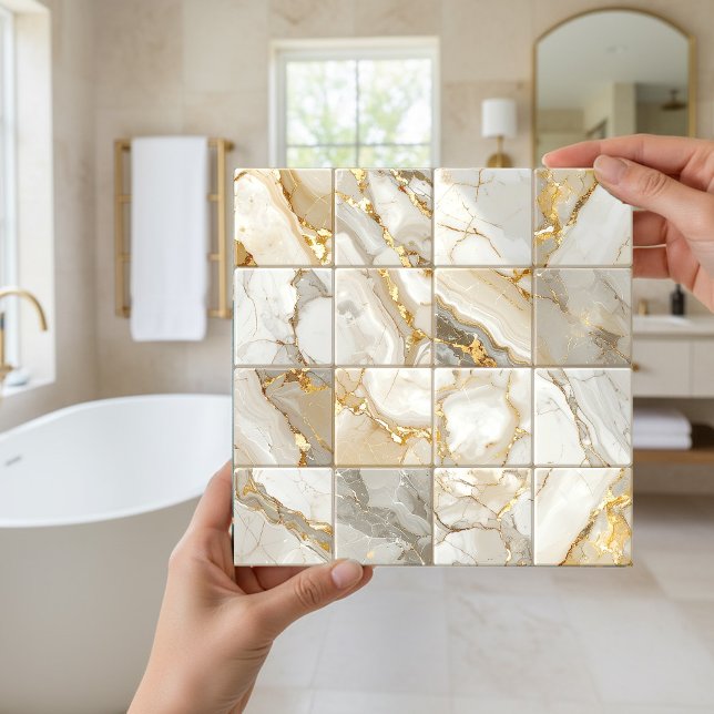 Carreau Marble Mix 4x4 Squares Ivory ID1186a (Créateur téléchargé)