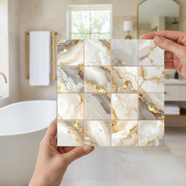 Carreau Marble Mix 4x4 Squares Ivory ID1186c (Créateur téléchargé)