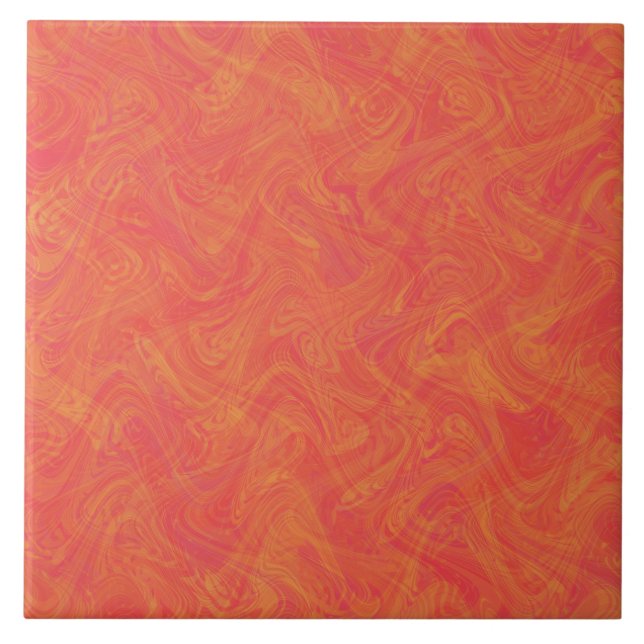 Carreau Marbling Orange Pattern (Devant)