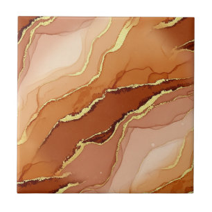 Carreau Marbre à Fracture Dorée Tons Terre Fluide