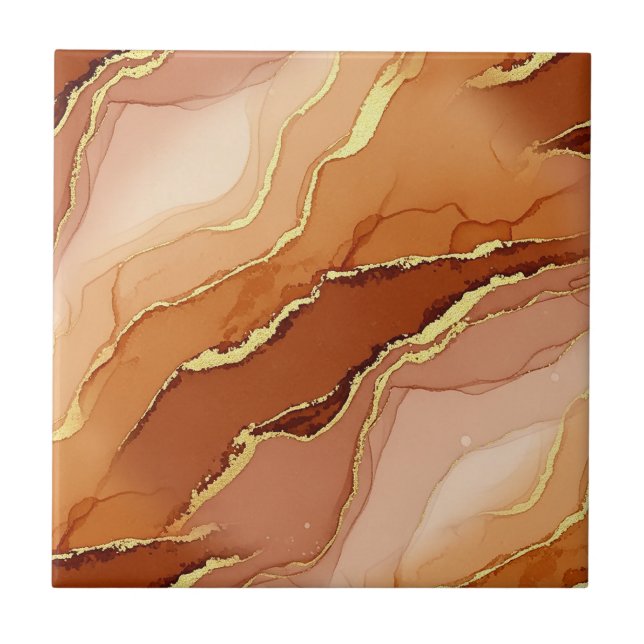 Carreau Marbre à Fracture Dorée Tons Terre Fluide (Devant)