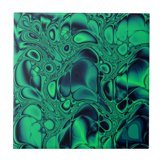 Carreau Marbre Abstrait Emerald Green et Palatinat (Devant)