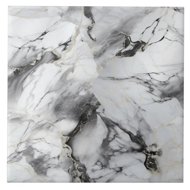 Carreau Marbre Abstrait Moderne Luxe (The complete printed tile design. Tiles sold individually.)