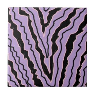 Carreau Marbre Abstrait Noir Violet Rayure Gras Moderne