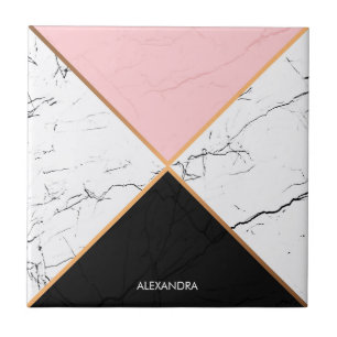 Carreau Marbre blanc avec les lignes d'or