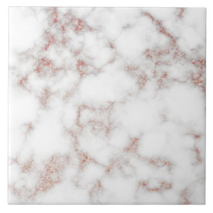 Carreau Marbre blanc Carrara Rose Parties scintillant or T