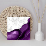 Carreau Marbre blanc de Parties scintillant en argent viol<br><div class="desc">Marbre blanc élégant et agate violet,  taillée avec parties scintillant en faux argent,  se marient dans ce luxueux carrelage en céramique.</div>