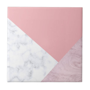 Carreau Marbre blanc de rose en pastel de poussin élégan