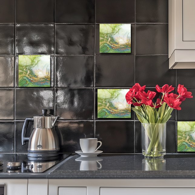 Carreau Marbre blanc Gold vert (Créateur téléchargé)