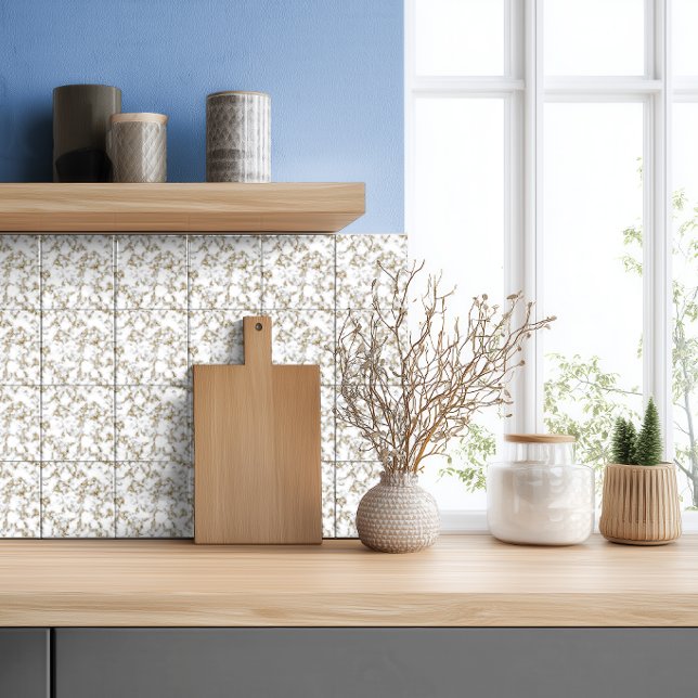 Carreau Marbre Blanc Gris Or Moderne (Créateur téléchargé)