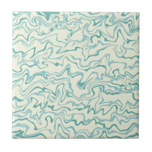Carreau Marbre Bleu Abstrait Retro Gras Vague Gras