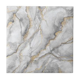 Carreau Marbre d'argent blanc or assez