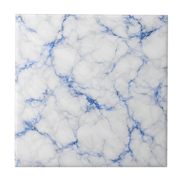 Carreau Marbre élégant blanc et bleu (Devant)