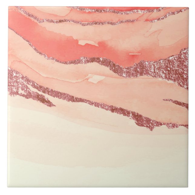 Carreau Marbre et Parties scintillant or rose (Devant)