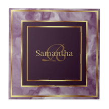 Marbre Géométrique Bourgogne Violet Et Or