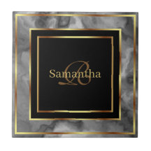 Marbre Géométrique Noir Or Et Gris