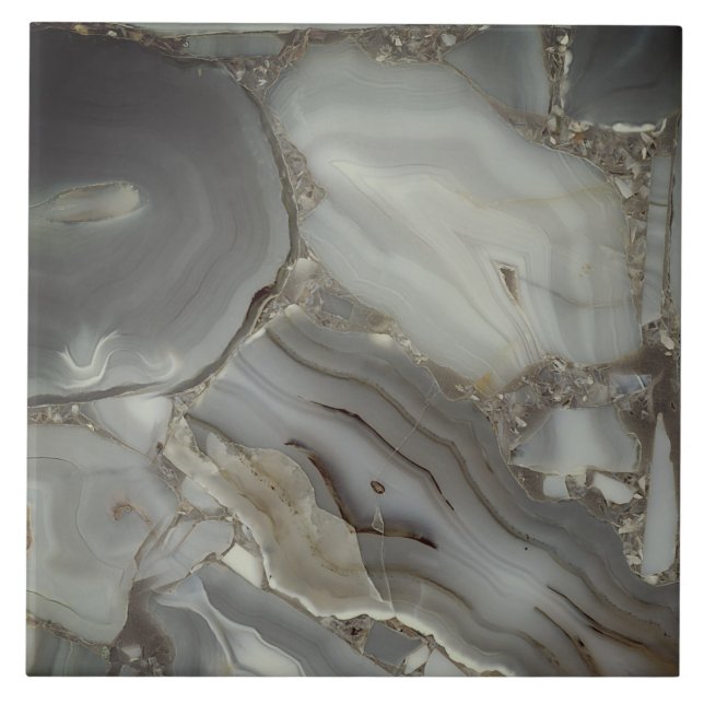 Carreau Marbre gris avec Veine or (Devant)