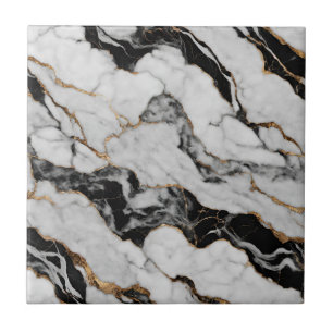 Carreau Marbre moderne Gold Black White Faux