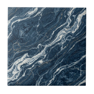 Carreau Marbre Navy Bold Design Contemporain