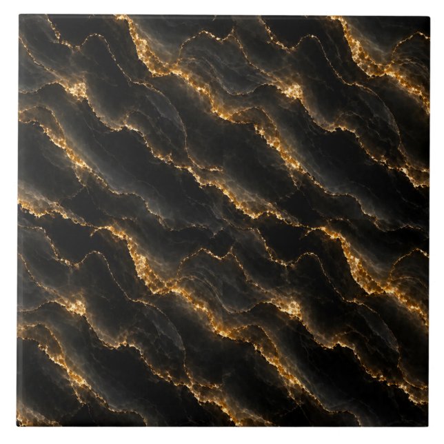 Carreau Marbre Onyx Or Noir Motif Sans Couture (Devant)