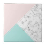 Carreau Marbre rose et turquoise moderne<br><div class="desc">Marbre rose et turquoise moderne</div>