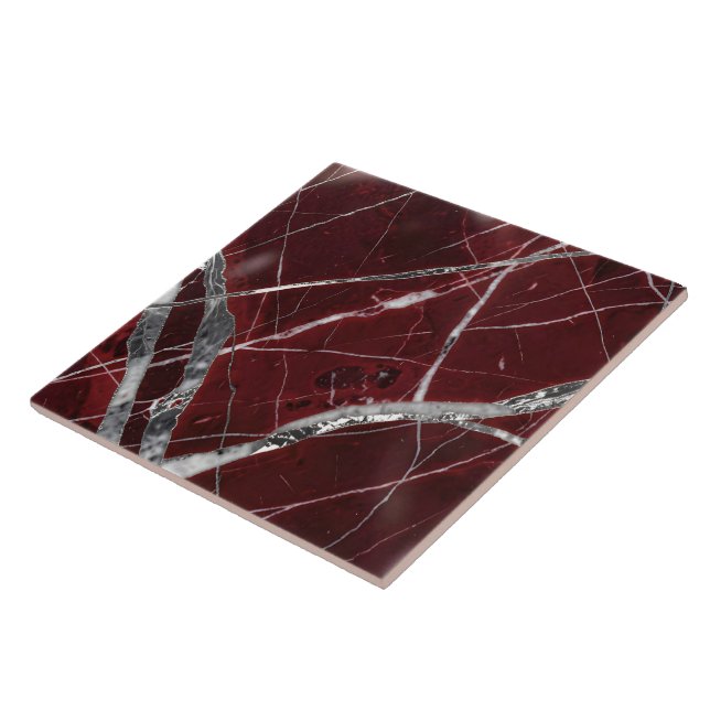 Carreau Marbre rouge brillant de luxe (Côté)