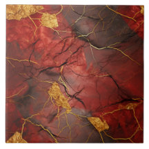 Marbre rouge et métal or