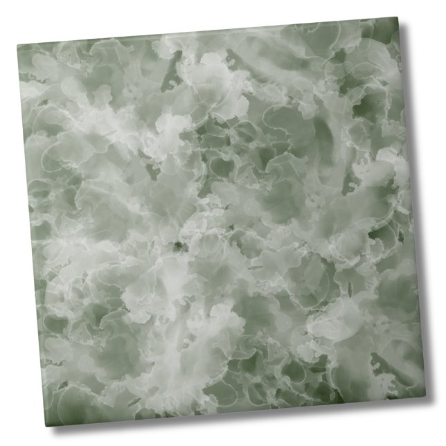 Carreau Marbre Simple Vert Foncé (Simple Marble Dark Green Ceramic Tile)
